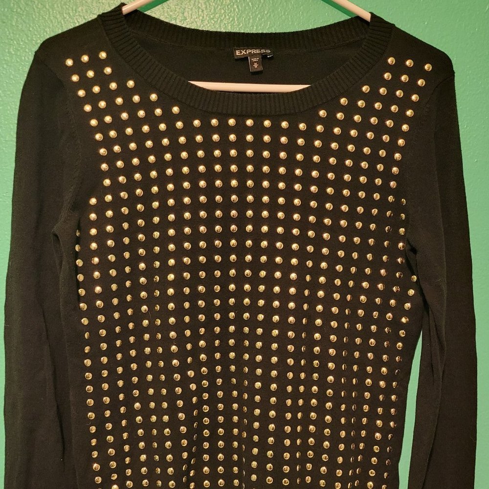 Express Women's M Studded Long Sleeve Sweater